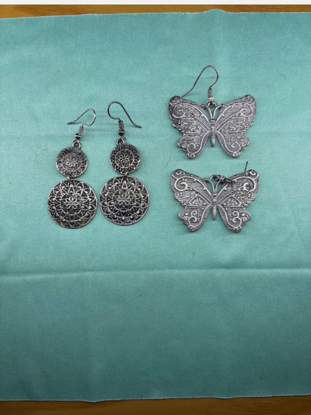 2 Pairs Silver-Toned Statement Earrings